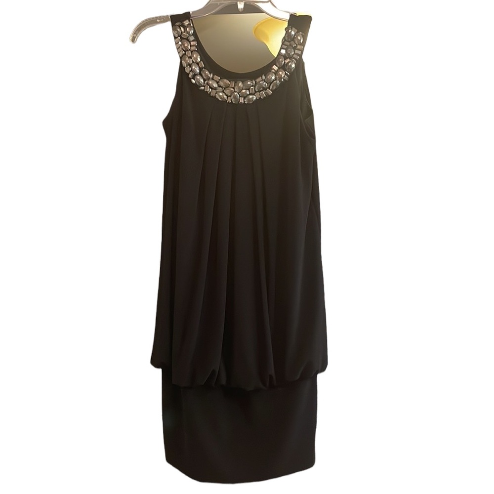Black bubble party dress with jeweled top